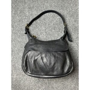 Womens Leather Libaire Black Distressed Saddle Shoulder Bag Adjustable Strap